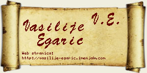 Vasilije Egarić vizit kartica